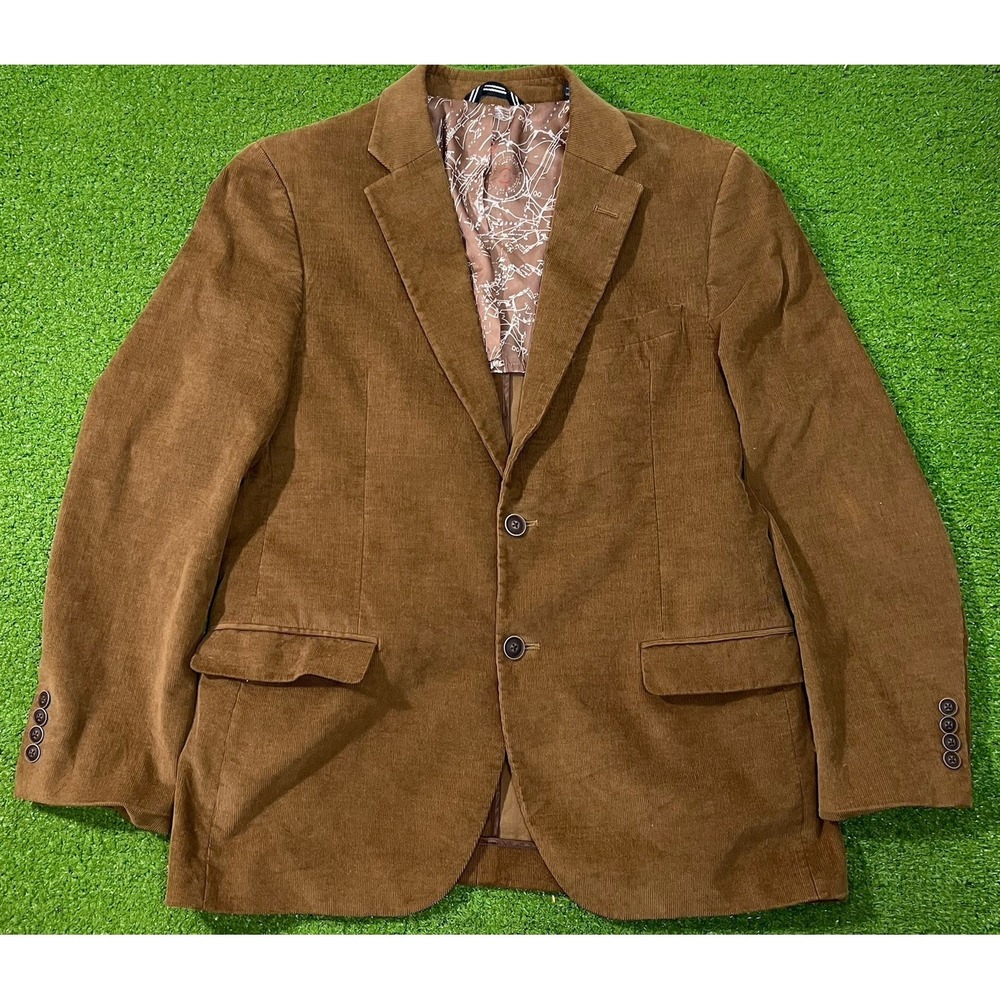 Y2K Pinwale Corduroy Sports Coat 40 Reg. (M) Map Lining Nautica Caramel Blazer‎